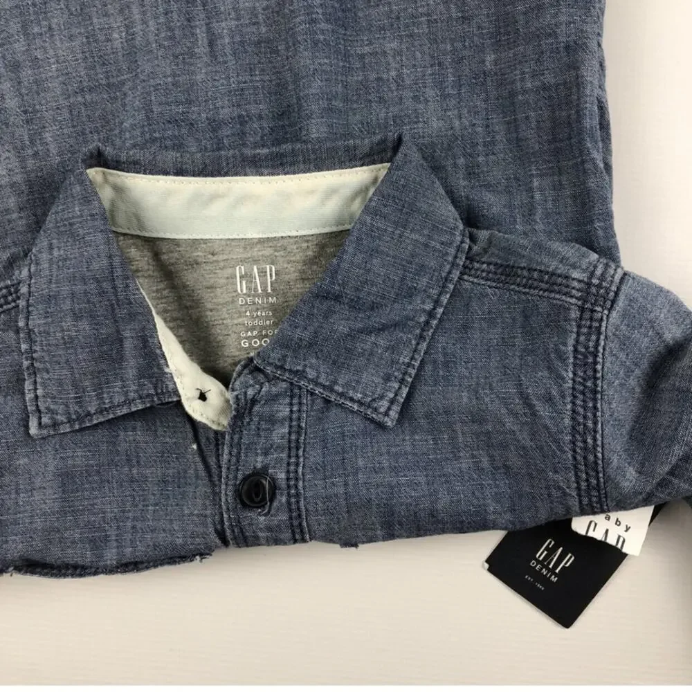 NWT Gap Lined Denim Shirt Shacked Size 4